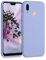 kwmobile Hülle kompatibel mit Huawei P20 Lite Hülle - weiches TPU Silikon Case - Cover geeignet für kabelloses Laden - Pastell Lavendel