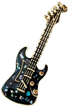 Holibanna Gitarrennadel Brosche Metall Emaille Abzeichen Rockmusik E-Bass Instrumente Brustnadel Anstecknadel Kleidung Schmuck