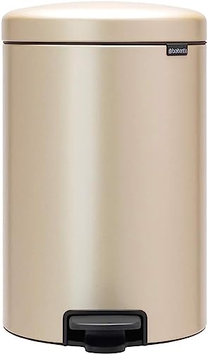 Brabantia NewIcon Cubo de Basura con Pedal, Stainless Steel, Metallic Gold, 20L
