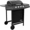 vidaXL Barbacoa de Gas con 4 Fogones Quemador Parrilla Asador Cocinar Camping Senderismo Picnics Jardín Patio Exterior Aire Libre Terraza Negro