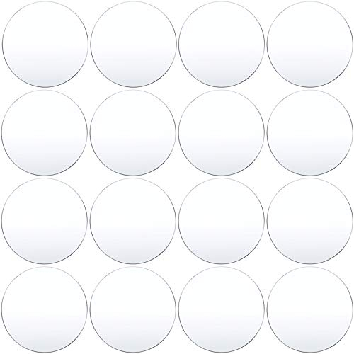 16 Stück Weihnachten Acryl Ornament Acryl Platte 0,08 Zoll Dicke Kreis Acryl Scheiben Kunststoff Scheibe Runde Acryl Platte für Bilderrahmen Malen DIY (Klar, 3 Zoll/ 7,5 cm)