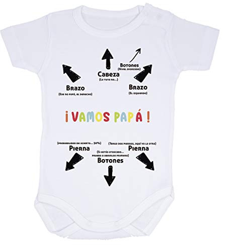 Body bebé divertido y gracioso Vamos papá (Manga larga - Menos de 1 mes)
