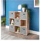 spot on dealz® Wooden Storage Shelving Unit Bookcase Home Office Use Display Furniture Living Room Décor Easy to Build (9 Cube 5 Basket-Oak)