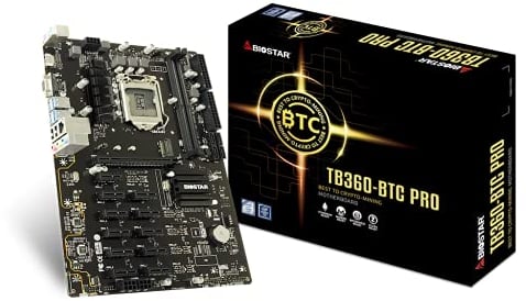 Placa Base para minería Biostar TB360-BTC Pro Core i7/i5/i3 (Intel 8ª y 9ª generación) LGA1151 Intel B360 DDR4 12 GPU