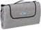 Relaxdays XXL Picknickdecke, 200x200 cm, Fleece Stranddecke, Muster, wärmeisoliert, wasserdicht, mit Tragegriff, grau