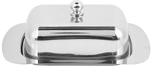 Butter Dish with Lid Stainless Steel Butter Tray Dessert Container Food Storage Box for Butter, Cheese, Fruit