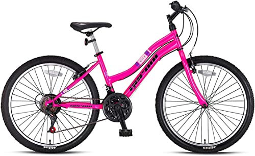 GERONI Bici Bicicletta MTB Swan Lady 26'' Pollici Cambio 21 Velocita' Mountain Bike ragazza Freni V-Brake donna (Lilla)