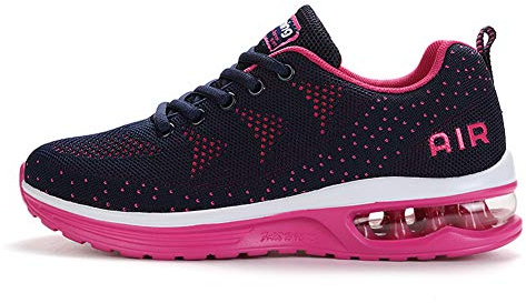 sotirsvs Uomo Donna Air Scarpe Running Sneakers da Ginnastica Corsa Casual da Fitness Scarpe da Tennis Jogging Sportive Blu Rosa 34 EU
