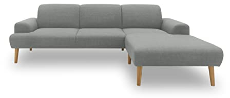 DOMO. collection Ecksofa Salinas, Sofa mit Federkern in L-Form, moderne Couch mit Holzfüßen und schwebender Optik, Eckcouch, Polsterecke, 292 x 176 x 83 cm (BxTxH), mint