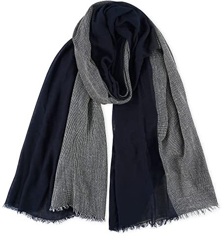 DAMILY Herren Schal Warm Winter Schals Gestreiftes Halstuch Leinen