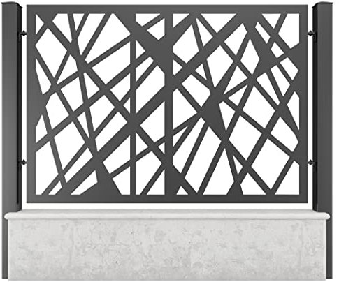 TODOME Panneau de clôture aluminium, modèle 30 noir(200 x 110)