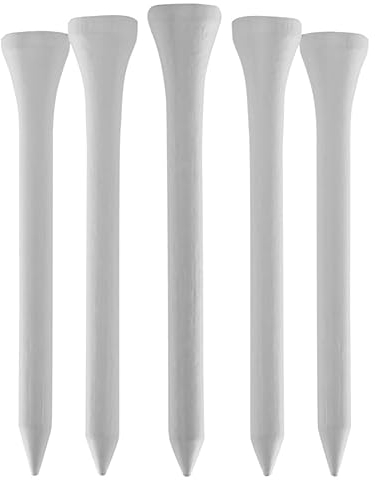 TH Golf Bambus-Golf-Tees, 70 mm, 50 und 100 Stück, mehrere Farboptionen, umweltfreundlich, nachhaltig, langlebig, Bambus-Golf-Tees (100, Weiß)