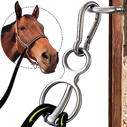 KUNBEIEN Pferde Krawattenring, Safe Tie Horse Supplies, Humane Way Tie Ring, Magnetring zum Binden und Einziehen, hilft Pferd zurückzuziehen und Stress vom Pferd zu lösen