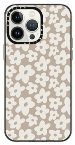 CASETiFY Compact iPhone 14 Pro Max Case [2X Military Grade Drop Tested / 4ft Drop Protection] - Natural Flower - Clear Black