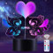 QQAAMZ Stitch Lampe-Acrylic 3D Led Nachtlicht 16 Farben Wechselnde Touch Mit Fernbedienung,Dekorative Lichter Für Kinderzimmer, Geburtstags- Und Weihnachtsgeschenke