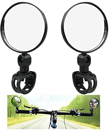 2 Rétroviseurs de Vélo Grand Angle Rotatifs à 360° Réglables | Rétroviseurs de Vélo en Résine de Nylon HD pour Guidon de 15 à 35 mm, Accessoires de Vélo pour Tous Vélos