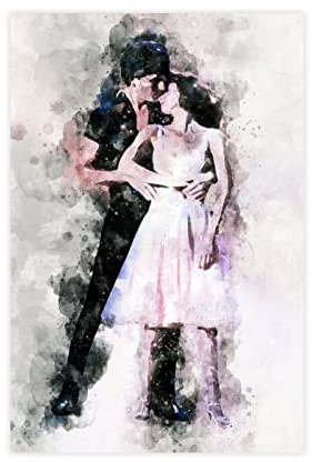 HDTS Klassisches Filmposter Dirty Dancing, 1 Leinwand-Poster, Wandkunst, Dekor, Bild, Gemälde für Wohnzimmer, Schlafzimmer, Dekoration, Rahmen: 30 x 45 cm
