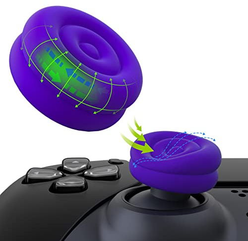 PlayVital Copri Levette Analogiche per ps5,per ps4,Thumbs Cushion Caps Cover per Xbox Series X/S,Copri Analogici per Xbox One S/X/Elite Series 2,Gommini per Switch Pro Controller-Viola