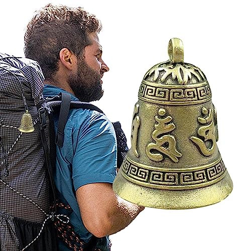 Bear Bells Attrezzatura da escursionismo | Campanella da trekking, Campana buddista a sei caratteri – Campana in ottone per arrampicata, pesca, escursionismo, sopravvivenza Lingjiong