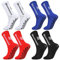 Apricitie 4 Paare Fußballsocken 39-46 Sportsocken Fussball Socken Anti Rutsch Grip Fußball Socken für Herren Damen(schwarz+weiß+blau+rot)