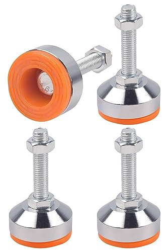 Tycoonest 4 PCS M12xThread 50xBase 50 Leveling Feet Adjustable Carbon Steel Machine Feet Heavy Duty Furniture Leveler for Furniture,Table, Cabinets, Workbench