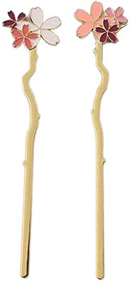 ARFUKA 2 Stück Lesezeichen Edelstahl Sakura Geformte Bookmark Buchenzeichen Kleine Geschenke für Freunde Fraue Kinder Schüler Lehrer