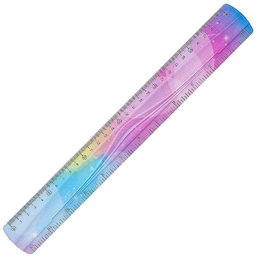 1 Stück Lineal 30 cm Flexibel,Ruler 30 cm,Langes Lineal 30 cm,Lineal Biegsam,Flexibles Lineal,Lineal 30 cm Kinder,Lineal Flexibel,Bunt Biegbar Weich Lineal,für Schule,Büro,Zuhause (PVC)