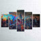 5-Teiliges Wandbild, New York City Abstrakte Landschaft Kunstdruck Auf Leinwand 5 Aufeinanderfolgende Gemälde Hd Poster Kunst Wanddekoration Moderne Dekoration Für Wohnzimmer Zuhause Rahmenlos 200 X