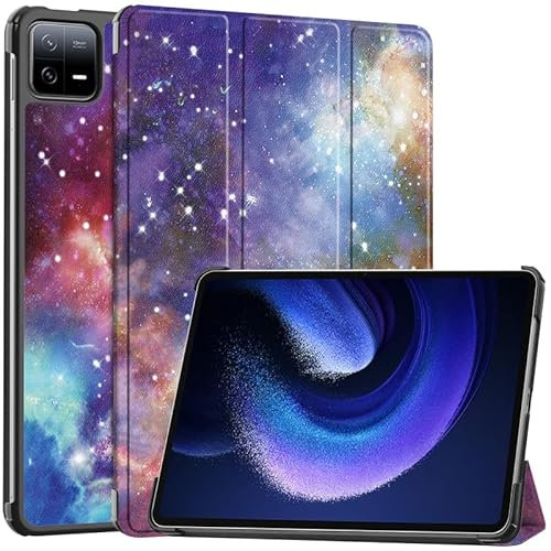 Custodia per Xiaomi Mi Pad 6/Mi Pad 6 Pro 11 pollici 2023, custodia per tablet per Mi Pad 6 Trifold Stand Cover con portapenne, Auto Sleep/Wake, morbida custodia protettiva in pelle PU, Galaxy
