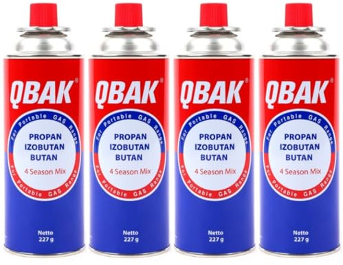 KROWN - Pack de Cartuchos de Gas Butano Recambio de Gas Propano Portable Gas Butano Compatible para Cocina Portátil, Hornillo, Soplete Soldador, Camping K-250 227gr (4 Unidades)