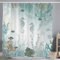 ASDCXZ Rideau de Douche Maritime 180x200 cm, Animaux Marins Bleus Hippocampe Poisson Corail Maritime Nautique Lavables Textile Rideau de Bain imperméable pour Baignoire avec 12 Crochets