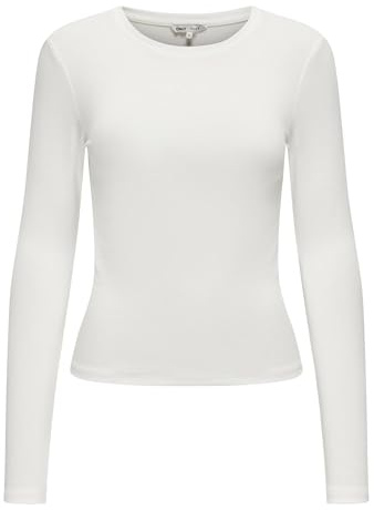 ONLY Damen Onlriley O-Neck L/S Top JRS Noos Basic Top Mit O-Ausschnitt Und Langen Ärmeln Für Junge Frauen (1er Pack)
