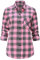 Dioufond Chemise Bucheron Femme Chemisier a Carreaux Flanelle Chemise Canadienne Rose Femme 2XL