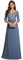 Ever-Pretty Women's V Neck Long Sleeve Elegant A Line Floor Length Long Chiffon Evening Dresses with Sequin Dusty Navy 16UK