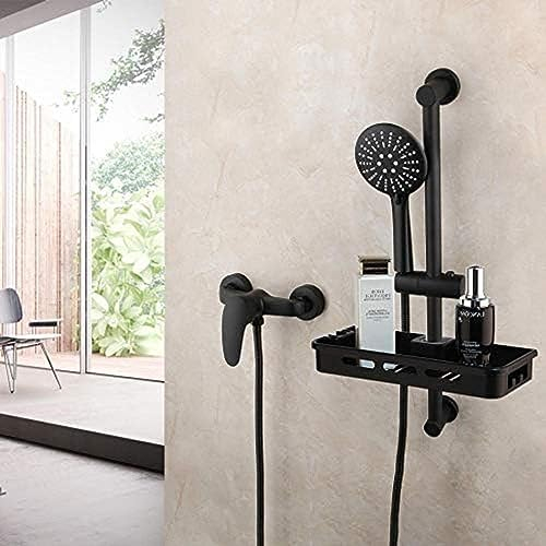 Mattschwarzes, Rundes, An Der Wand Montiertes Badezimmer-Regendusche-Wasserhahn-Set, Kopfbrause, Duschset, Schwarze Mischbatterie-Sets
