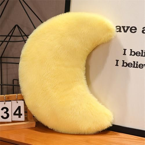 Cuscino decorativo a forma di luna, 45 cm, per bambini, morbido, morbido, decorativo, per bambini, adulti (A)