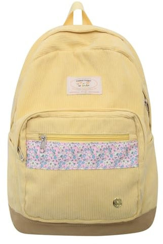 YEAMKE CASUAL GIRLY RUCKSACK DAMEN KLEINER BLUMEN-SPLEIẞRUCKSACK GROSSRAUMRUCKSACK, GELB, 31 * 15 * 44CM