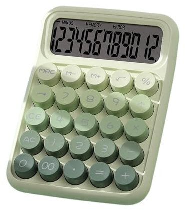 Aesthetic Calculator, Anti Slip Desk Calculator, Big Button Cute Calculator, Keyboard Calculators, Ergonomic Desktop Calculators 4.33x6.1 for Offices, Home, School (Pink, Green)