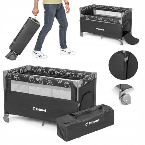 kidnort Livsmiljö Reisebabybett, zusammenklappbar (Dunkelgrau)