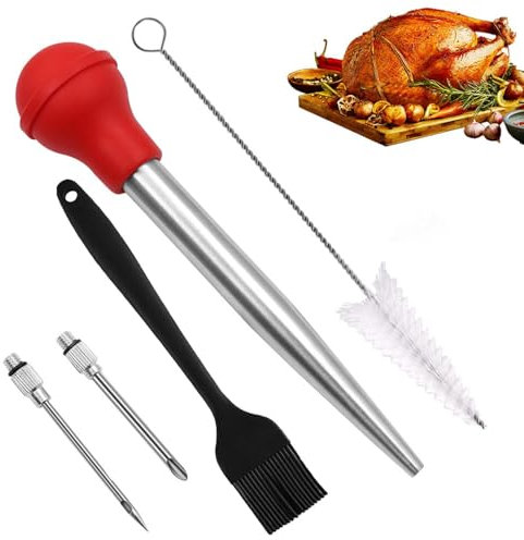 Bratenspritze Aus Edelstahl Bratenspritze Edelstahl Fleischspritze Soße Spritze BBQ Bratenspritze Fleischspritze Marinierspritze,Turkey Baster,zum Aushärten von Truthahn, Gebratenem Ganzen Lamm