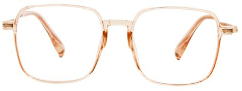 Cncedi Oversized Reading Glasses +2.0, Large Frame Square Anti Eyestrain Blue Light Blocking Glasses for Women TV Phone Computer Book (Crystal Brown)