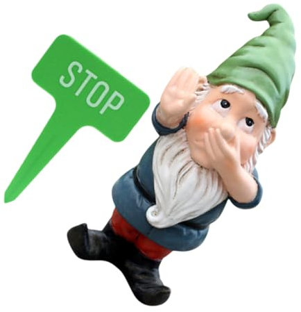 BESTonZON Cuckold Dwarf Garden Gnome Resin Statue for Outdoor Miniature Gnome Ornament Sculpture