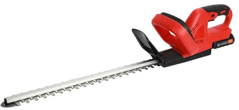 toilmua 21V Electric Hedge Trimmer, 800W Cordless Hedge Cutter with Battery & Charger Lightweight Grass Shear 15 mm Cutting Diameter 1800 R/min with Glasses & Gloves UK