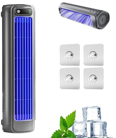 Sherum Rafraichisseur D'air Silencieux, Cooling Ace 3.0, Mini Climatiseur Portable, Avec Affichage Led, Rechargeable, pour Chambre, Bureau, Maison, Restez Au Frais En Été (Gris)