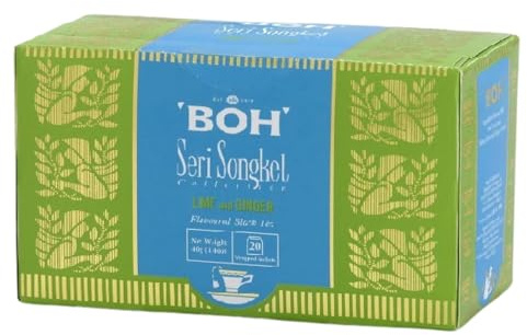 BOH Lime and Ginger - Tè Nero Aromatizzato Lime e Zenzero - 20 Bustine Monodose - Gusto Speziato e Rinfrescante