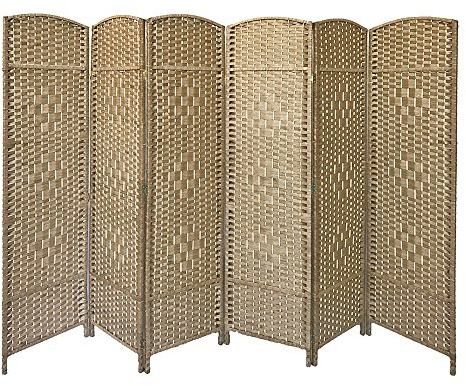 Panana 6 Panel Room Divider, Freestanding Partition Wooden Screen Folding Privacy Portable Partition Screen (Natural, 6 Panel)