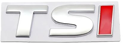 ANNBCDL 3D Metall TSI Buchstabe hinten Kofferraum Emblem Abzeichen Aufkleber Auto Styling(Red I,48x16mm)