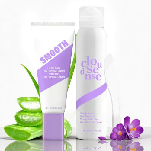 Crema e spray depilatori all'Aloe Vera,Novità 2026 Spray depilatore delicato e impeccabile con aloe vera per una pelle più liscia, depilazione rapida ed efficace, spray depilazione idratante sicuro