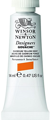 Winsor & Newton Series 4 14ml Tube Designers' Gouache - Cadmium Yellow Deep