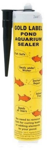Gold Label Pond & Aquarium Sealer 290ml Bonds Materials Even Under Water! BLACK